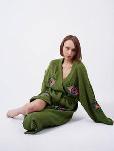 ชุดคลุมบิกินี่ผ้าไหมสำหรับผู้หญิงมาใหม่ชุดคลุมสำหรับใส่กลางคืนชุดคลุมคลุมใส่อาบน้ำลายดอกไม้ชุดกิโมโนสำหรับใส่ในฤดูร้อน - Product Image 5