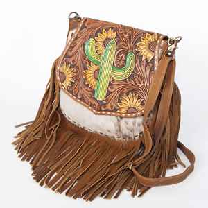 Bolso Tote de Cuero Genuino con Borlas y Cremallera, Estilo Bohemio Occidental, Color Personalizado, Impermeable, Estilo Vaquero Otoñal, Gran Capacidad - Product Image 5