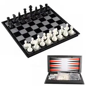 Produsen Menjual 36X37X2.5 Cm Catur Set Backgammon 3 In 1 Set Catur Magnetik Plastik