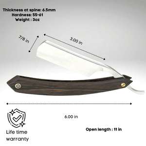 Nueva Llegada, Maquinilla de Afeitar Manual de Acero Alemán de Alta Calidad para Hombre, Maquinilla de Afeitar de Corte Recto con Mango de Madera, Maquinilla de Afeitar de Barbero de Filo Recto - Product Image 5