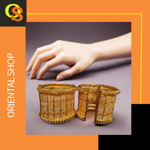 ชุดกำไลข้อมือดีไซน์2025สำหรับผู้หญิงชุดกำไลชุบทอง22K ชุดเครื่องประดับสไตล์โมเดิร์นสำหรับผู้หญิงโดยผู้ส่งออก - Product Image 3