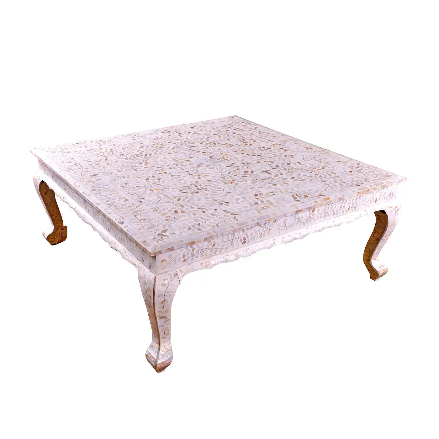 Luxury Mother of Pearl Inlay Round Coffee Table for Living Room Decoration Customized Design in HNH Craft Factory