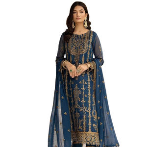 Georgette lourde avec broderie costume de style pakistanais pour la vente en ligne - Product Image 1