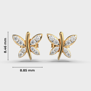 Clásico 10K oro Moissanite diamante moda pendientes delicado mariposa ala diseño moda estilo regalo de boda para mujeres - Product Image 6