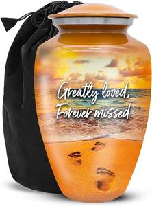 Urnas de metal para cenizas humanas para uso en cremación Urnas de cremación de calidad superior con color marrón - Product Image 2