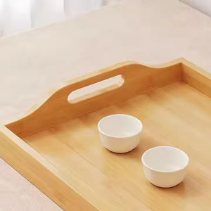 Crescent Crafts Plateau alimentaire en bois naturel avec poignées pour cuisine dîner en gros accessoire de cuisine durable - Product Image 2