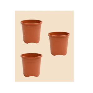 Macetas cuadradas hechas a mano de barro indio de terracota con platillos para plantas de jardín y maceta para suculentas - Product Image 6