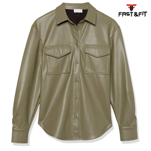 2024 vente chaude personnalisé femmes chemises en cuir haute qualité femmes chemises nouveau Style en cuir chemises élégantes - Product Image 4