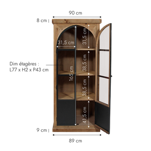 Vitrina de madera y metal reciclada Garance - Product Image 5