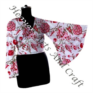 100% Vintage à la main Wrap cravate Robe pour femmes bohème Hippie ethnique Wrap cravate hauts Floral robes décontractées - Product Image 5