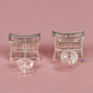 Glamorous 925 Sterling <b>Silver</b> Earrings Featuring Round Brilliant Cut Moissanite Diamonds Perfect for Women in Vvs Clarity - Product Image 4