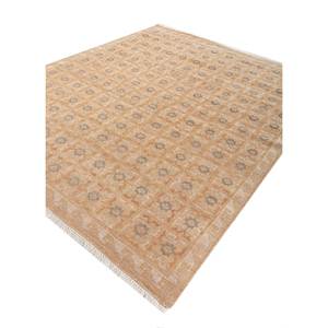 Alfombras de Lana Anudadas a Mano de Gran Tamaño Erbe, Alfombra Rectangular Abstracta Geométrica Roja y Naranja para Pasillo, Entrada, Hogar, 9x12 - Product Image 2