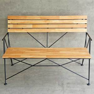 Artistic Iron Frame <b>Bench</b> with 1.2m Length GBD020 Industrial Style Patio <b>Bench</b> Cast Iron Rubber <b>Wood</b> for Exterior Use for Parks - Product Image 4