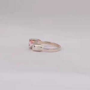 Bague de fiançailles en or massif 14KT Style classique rose & EF rond diamant cultivé en laboratoire bague plaquée or massif - Product Image 5