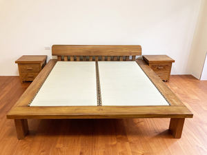 Weathered Finish Teak Nightstand | Sustainable Vintage Chinese Style <b>Bedside</b> <b>Table</b> for a Serene and Soulful Bedroom - Product Image 6