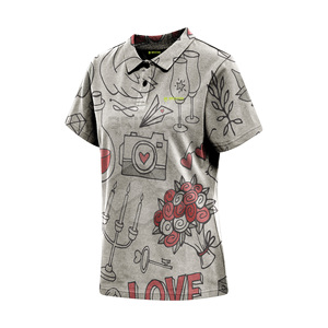 Alta calidad mujer 100% algodón para Polos transpirable Casual nuevo diseño patrón sólido sublimación camiseta personalizada venta - Product Image 3