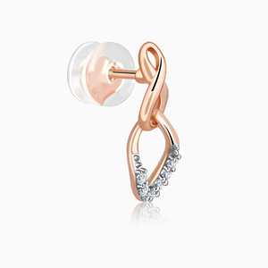 ต่างหูเพชรสีโรสโกลด์พร้อมหยดวิบวับผลิตภัณฑ์หรูหราและหรูหรา - Product Image 6