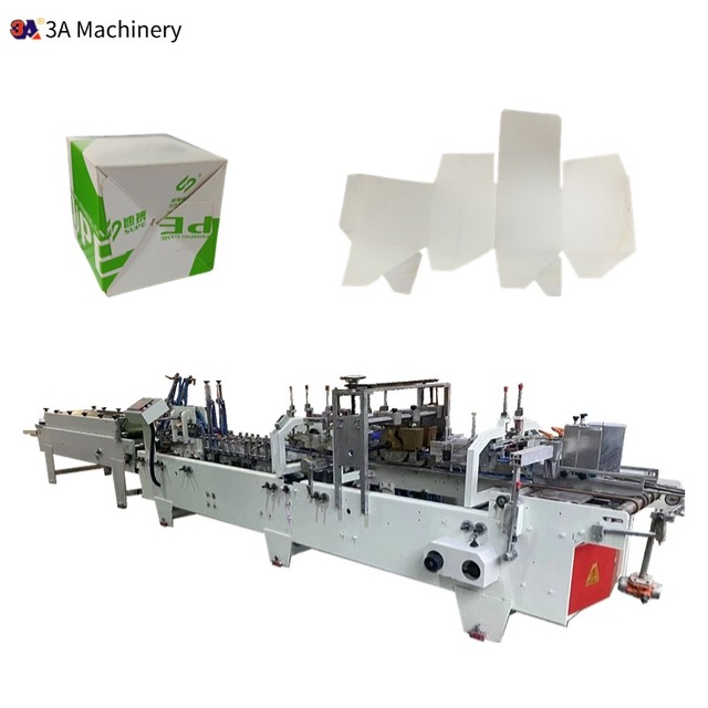 CQT Second-hand 650 Paper Folding Machine for Hook Bottom Lock Boxes Straight Line Boxes Water Soluble Cold Glue 200m/min