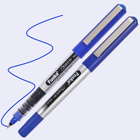 Stylo à bille Foska Work Stationery, bleu populaire, pointe bille 0,5 mm, pointe à roulettes pour le bureau, les étudiants, encre liquide, stylo à pointe à roulettes en plastique