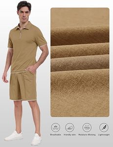 Conjuntos de Verano para Hombre, Traje Azul Oscuro Delgado de Secado Rápido, Camiseta Polo Informal, Pantalones Holgados Elásticos, Conjunto de 2 Piezas a la Moda - Product Image 3