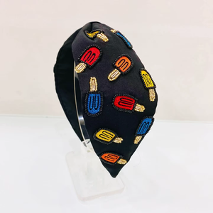 Bandeau élégant fait main avec des perles pour femmes et filles, accessoires de cheveux colorés et tendance, léger, confortable et élégant - Product Image 2