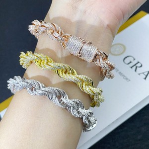 สร้อยคอโซ่ชั้นดีเครื่องประดับฮิปฮอปน้ำแข็งขนาด2มม. 4มม. 5มม. S925เพชรแล็บสีเงิน VVS Moissanite สร้อยคอโซ่เทนนิส - Product Image 3