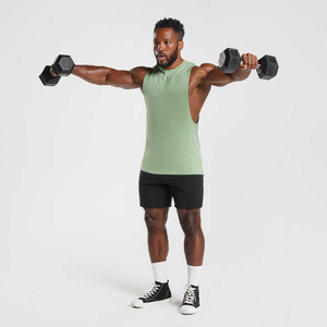 Camiseta sin mangas de camuflaje transpirable para hombre, camiseta sin mangas de algodón de secado rápido para gimnasio, Fitness, cuello redondo, venta al por mayor, punto informal - Product Image 6