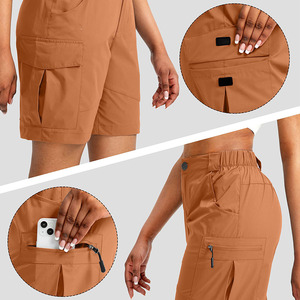 Short cargo taille personnalisée séchage rapide classique été quotidien décontracté mode couleur unie short respirant pour femmes - Product Image 6