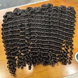 EXTENSIONS DE CHEVEUX HUMAINS VIETNAMIENS ALIGNÉS CUTICULE BOUCLÉE PROFONDE NOIRE NATURELLE 100% DONNEUR UNIQUE CRU - Product Image 5