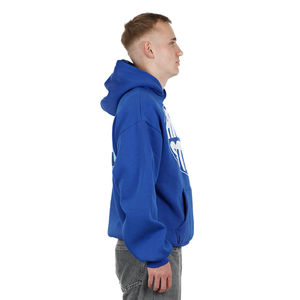 Hombres Oversized Fit Puff Print Cotton Blended Hoodie 500 GSM Color sólido Street Style 3D Puff Printing Hooded - Product Image 2