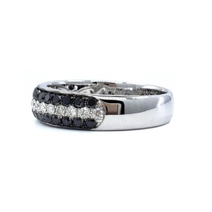 Fast Delivery High Quality 18k Solid White Gold Classic Wedding Ring with Real Diamond Round Pave Setting for Women - Product Image 2