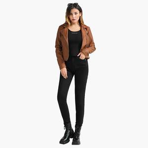 Vêtements décontractés Produit de meilleure qualité Dernier style en couleur marron Vêtements de mode Veste en cuir véritable respirante pour femmes - Product Image 4