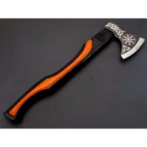 Hacha de acero al carbono personalizada hecha a mano con mango de madera y Funda de cuero fino para proyectos de caza y bricolaje - Product Image 5