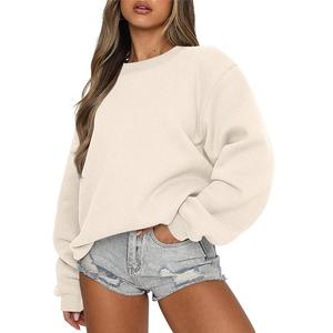 Sweats à capuche pour femmes col rond surdimensionné polaire pull chandails mignons adolescentes vêtements Preppy - Product Image 1