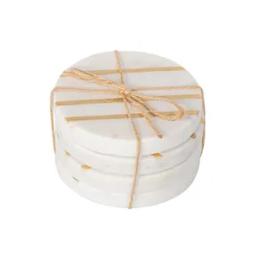 Marble <b>coaster</b> Set Natural Stone <b>Coasters</b> Marble <b>Drink</b> <b>Coasters</b> - Product Image 2