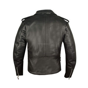 Chaqueta de piel auténtica personalizada con cremallera para hombre, chaqueta de piel auténtica de buena calidad a precios al por mayor, chaqueta de piel de color personalizada para hombre - Product Image 3