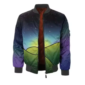 Chaqueta Bomber Satinada Sublimada Personalizada al por Mayor, Forro de Poliéster, Cierre de Cremallera, Chaqueta Bomber Satinada Azul Personalizada en SAMMY WERARS - Product Image 4