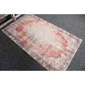 พรมวินเทจขนาด 3.6x6.1 ฟุต, พรมตุรกี, พรมขนสัตว์ลายดอกไม้สีแดง - Product Image 3