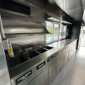 Camión de Comida Rápida Móvil de 4 Ruedas, Acero Inoxidable, para Hot Dogs y Helados, Equipamiento de Cocina Completo, Remolque Utilitario Cerrado de 8.5x20 - Product Image 3