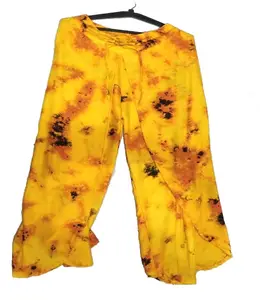Pantalones Palazzo para mujer, ropa de invierno, color amarillo, a precio de exportación, fabricante indio