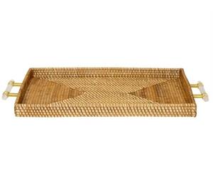 <b>Rectangle</b> Rattan Tray Simple Woven Serving Tray for Snacks Drinks Kitchen Dining <b>Table</b> Tea <b>Coffee</b> Breakfast Home Use From India - Product Image 6