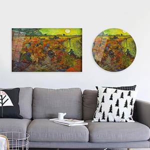 Elegante Obra de Arte Impresa en Lienzo de Van Gogh 'Viñedo Rojo', ARTE EN VIDRIO TEMPLADO - Product Image 1