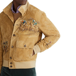 High Street sur mesure hommes femmes peint Denim Jean veste col montant Patchwork conception OEM Service disponible pour - Product Image 3