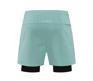 กางเกงขาสั้นกีฬาแบบลำลอง2 in 1สำหรับผู้ชายกางเกงขาสั้นเล่นกีฬาแห้งเร็วความยาวกลางธรรมดาโลโก้ได้ตามต้องการ - Product Image 4