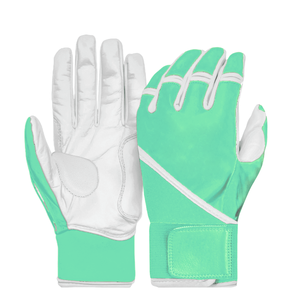 Guantes de Bateo de Béisbol Profesionales de Cuero Vacuno Azul Personalizados, con Puño Largo, Transpirables, Duraderos, Disponibles al por Mayor - Product Image 3