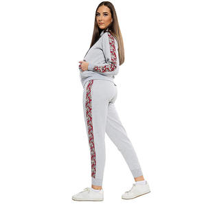 ชุดวอร์มลำลองมีซิปสำหรับผู้หญิงชุดวอร์มสองชิ้นชุดออกกำลังกายฟิตเนสโลโก้ตามสั่งจากโรงงานไซส์ใหญ่พิเศษ - Product Image 2