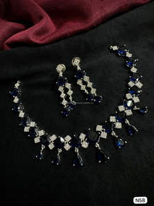 Ensemble de bijoux de mariée en diamant américain classique Collier et boucles d'oreilles en deux pièces pour mariage Style classique à la mode - Product Image 2