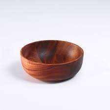 Cuenco de madera de acacia para servir, cuenco de sopa y ensalada de forma redonda con acabado marrón, vajilla de mesa, cuencos para servir alimentos - Product Image 6