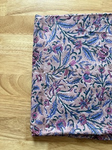 Floral Printed Fabric Cotton Fabric for Dressing Gown Bedding Bed Cover100% Hand Block Printed Cotton Beautiful Light Weight - Product Image 2