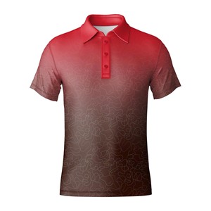 Chemises polo personnalisées en gros pour hommes Motif bleu dégradé moderne Tissu léger et respirant Polo de golf pour uniformes d'équipe - Product Image 5